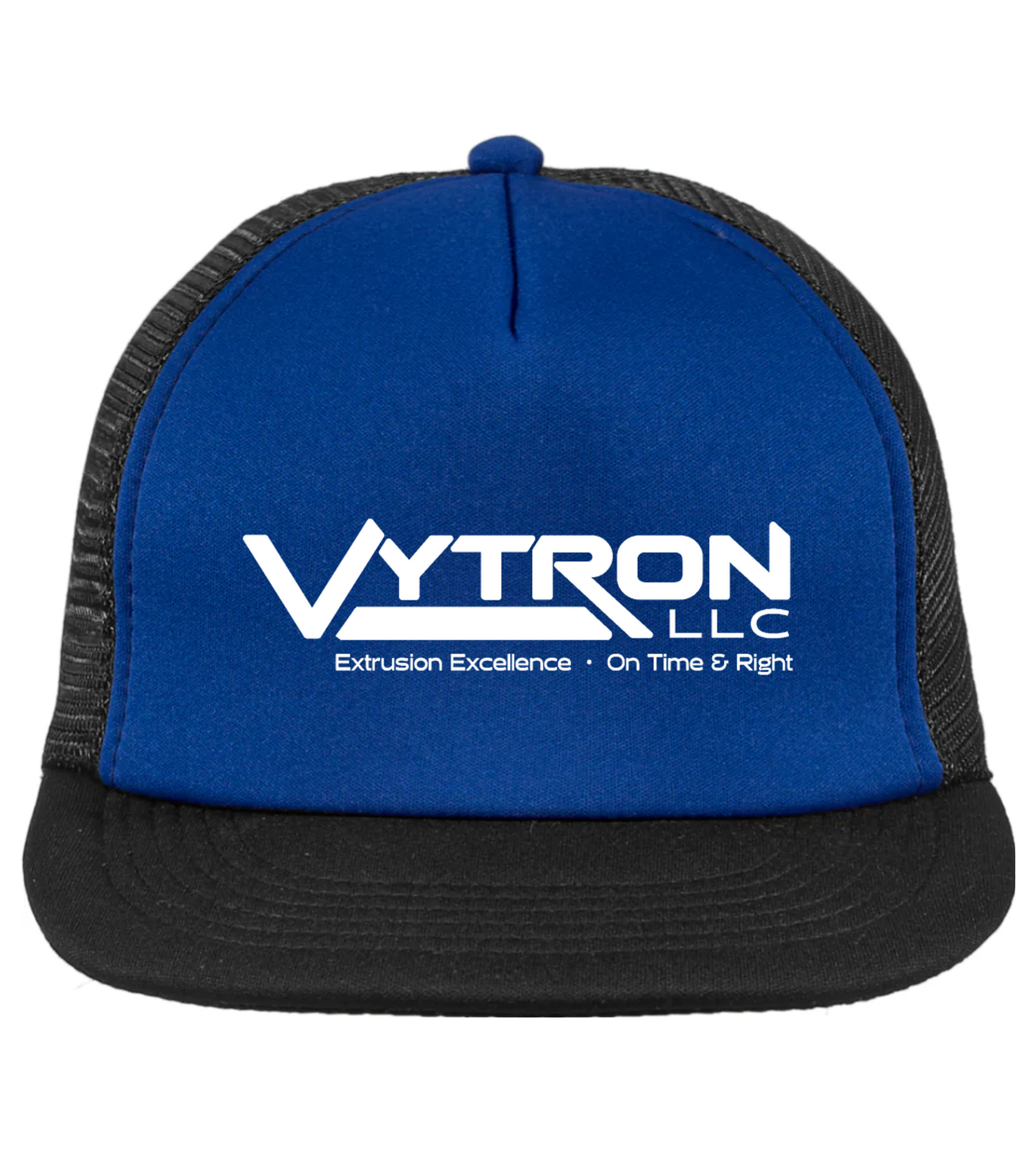 District Flat Bill Snapback Trucker Cap Royal with Vytron